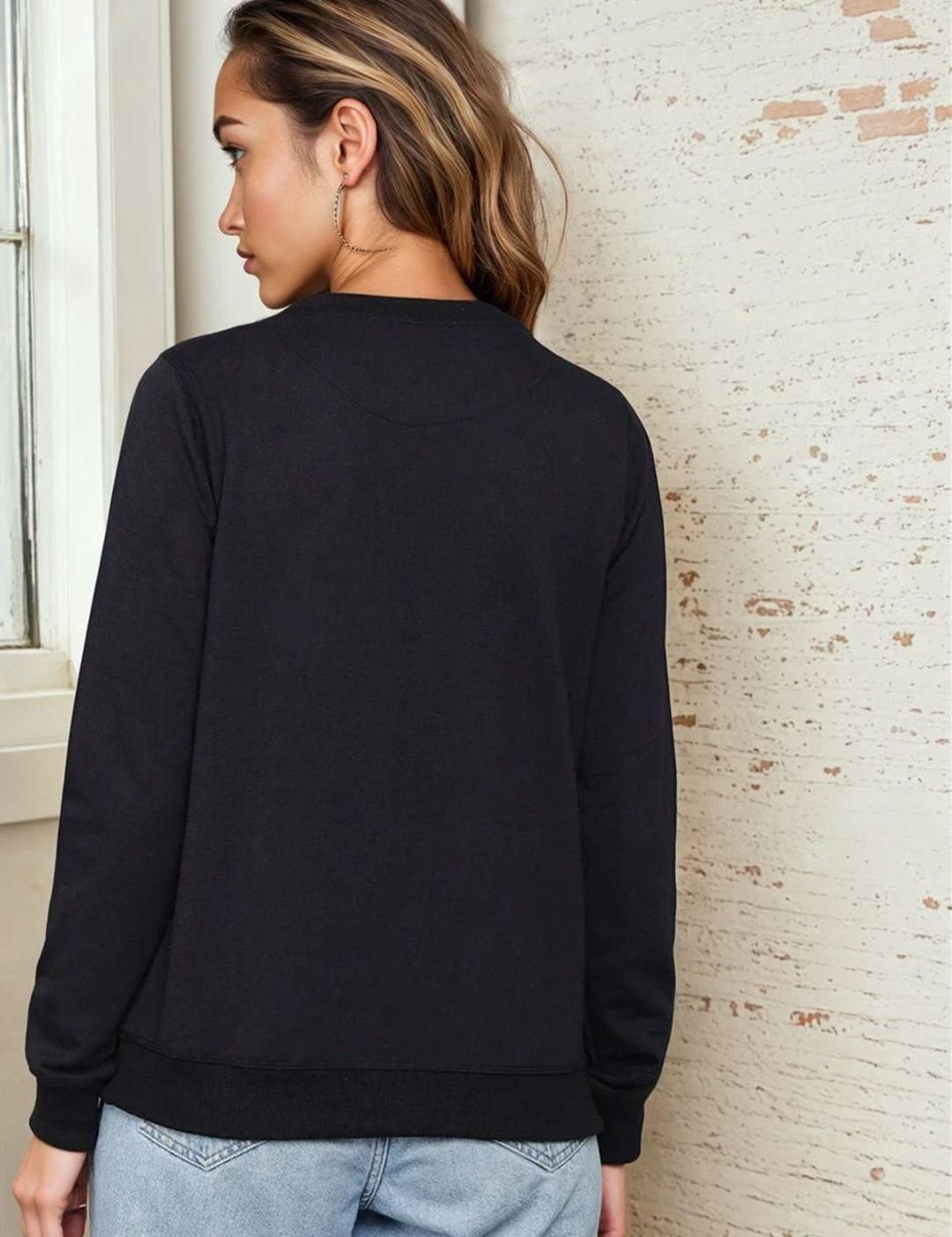 Kotty Women Graphic Printed Round Neck Full Sleeve Pullover Sweatshirt