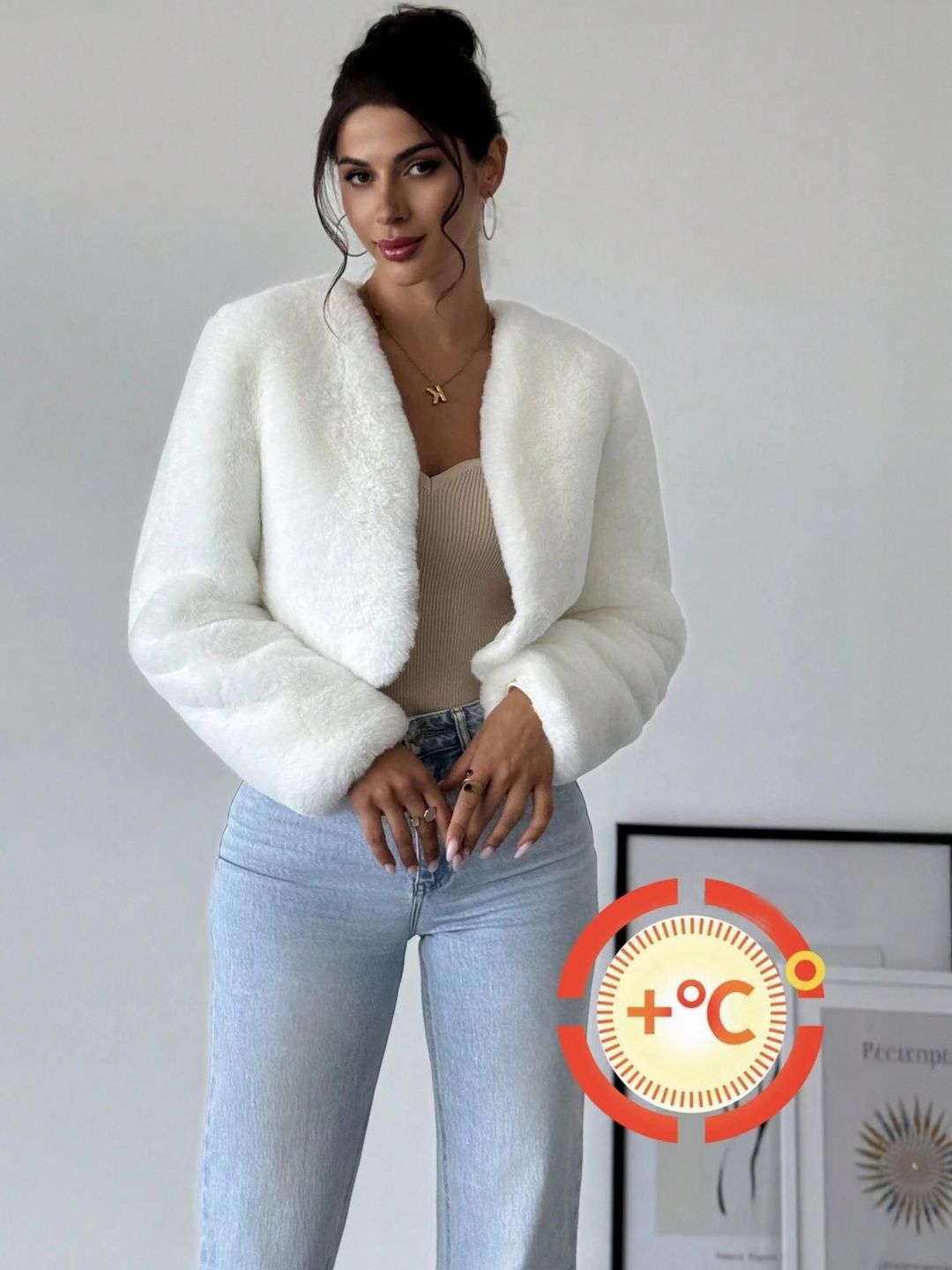 Kotty Women Collarless Self Design Open Front Jacket