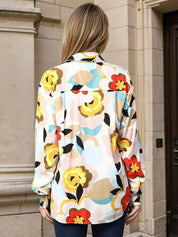 Kotty Women Spread Collar Floral Printed Cotton Casual Shirt