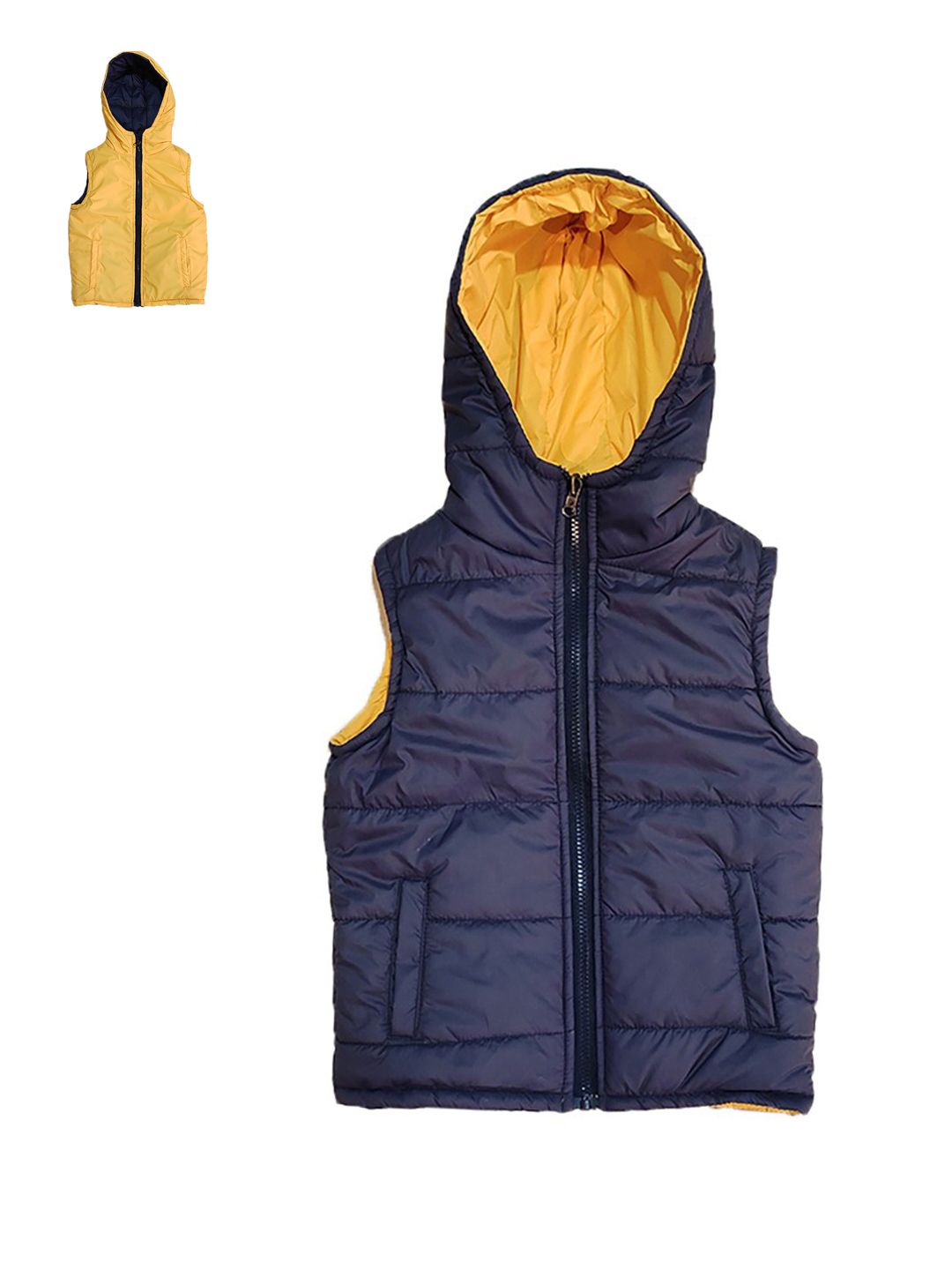 Kotty Boys Navy Blue Reversible Puffer Jacket