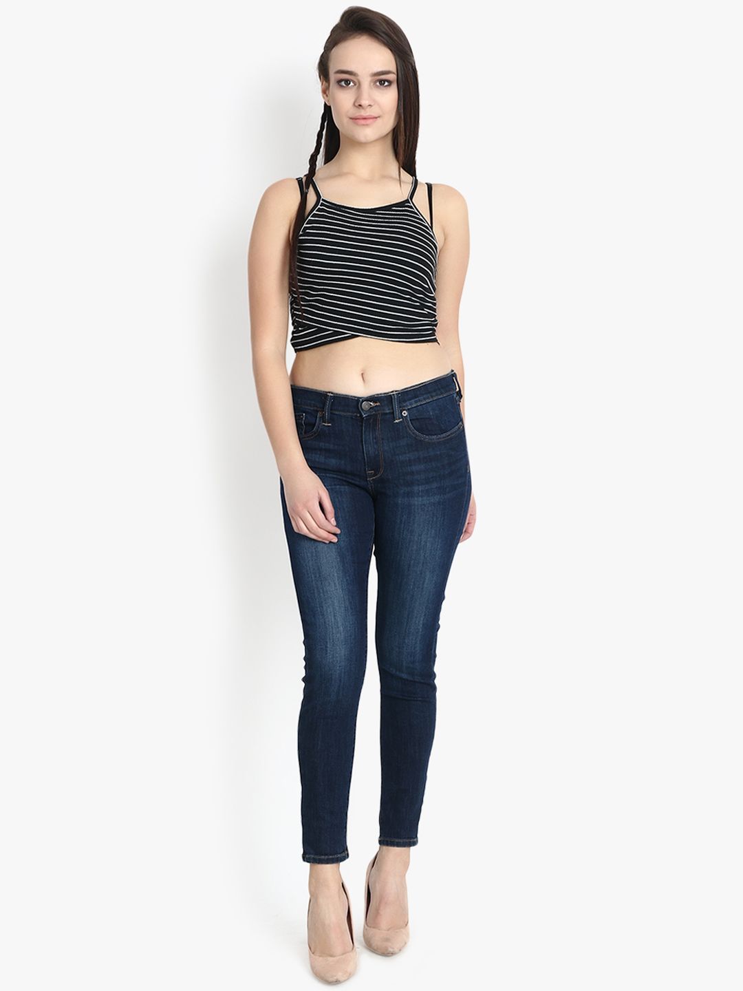 Kotty Women Blue Skinny Fit Mid-Rise Clean Look Jeans