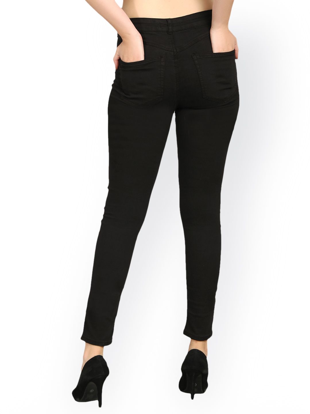 Kotty Women Black Skinny Fit High-Rise Clean Look Stretchable Jeans