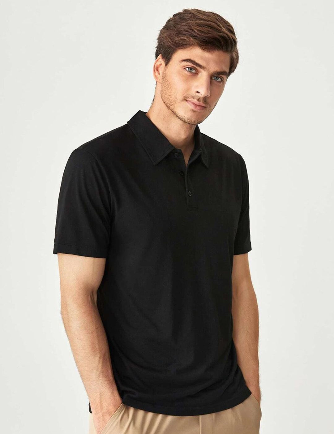 Kotty Black Polo Collar T-Shirt