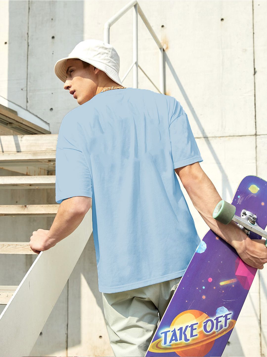 Kotty Drop-Shoulder Sleeves Oversized Cotton Casual T-Shirt