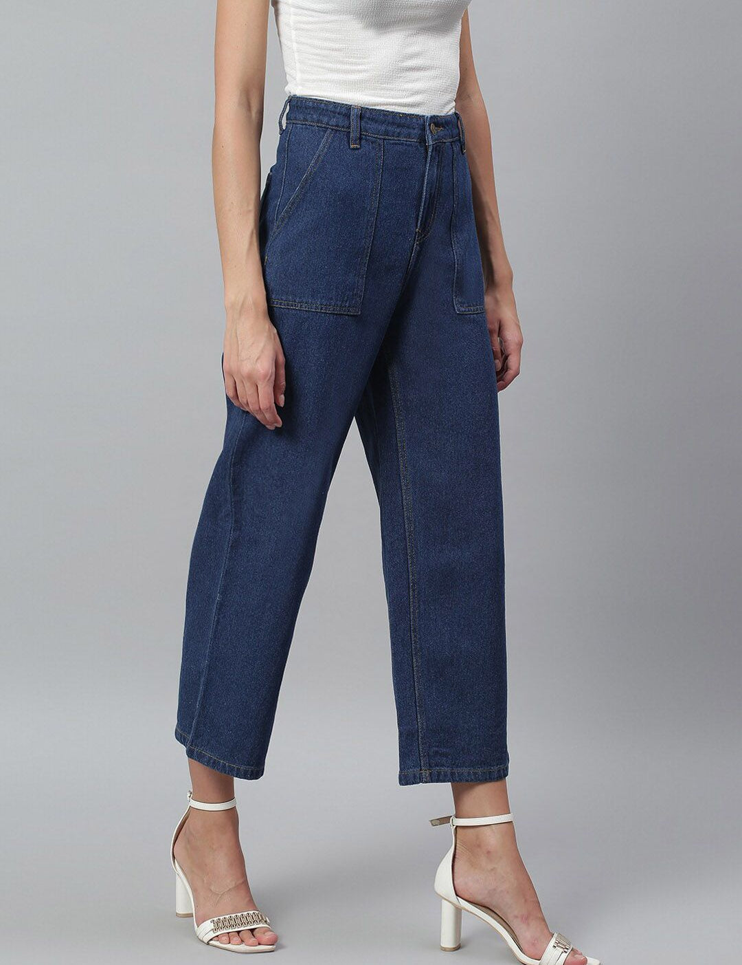 Kotty Women Navy Blue Regular Fit High-Rise Clean Look Stretchable Jeans