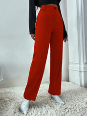 KOTTY BIZwear Women Relaxed Straight Fit High-Rise Easy Wash Parallel Trouser