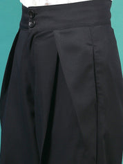 Stylecast X KOTTY BIZwear Black Women Relaxed Straight Leg High-Rise Easy Wash Trousers