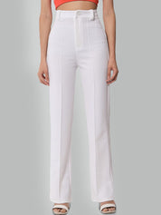 KOTTY BIZwear Women Relaxed Straight Leg Straight Fit High-Rise Easy Wash Trousers