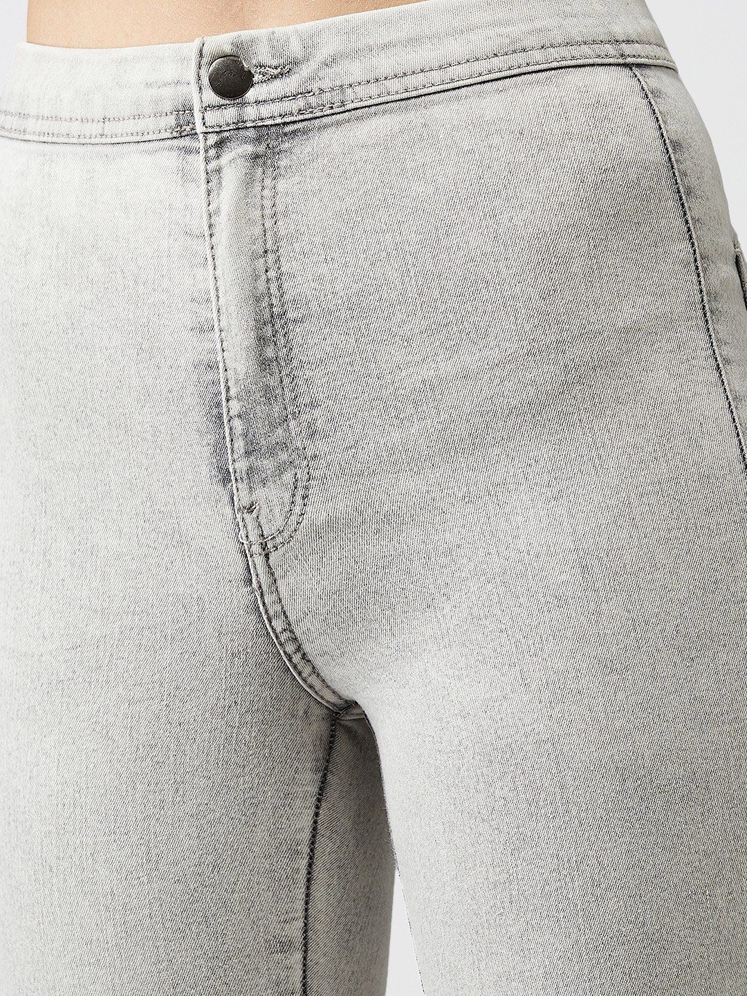 Kotty Women Grey Skinny Fit High-Rise Clean Look Stretchable Jeans