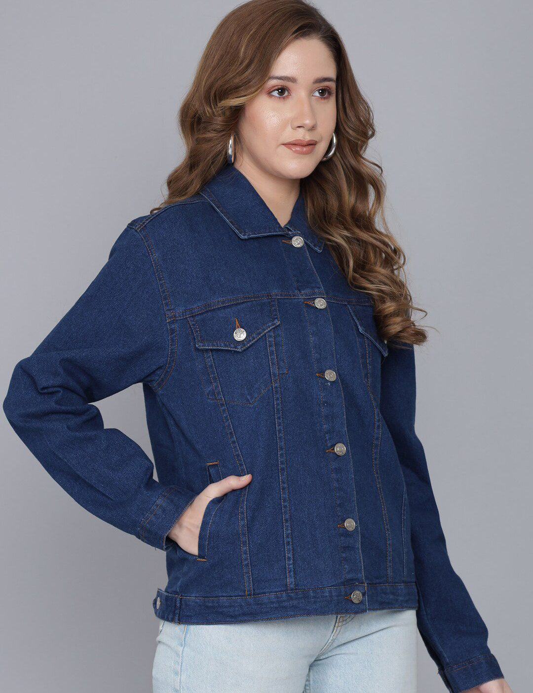 Kotty Women Blue Washed Denim Jacket