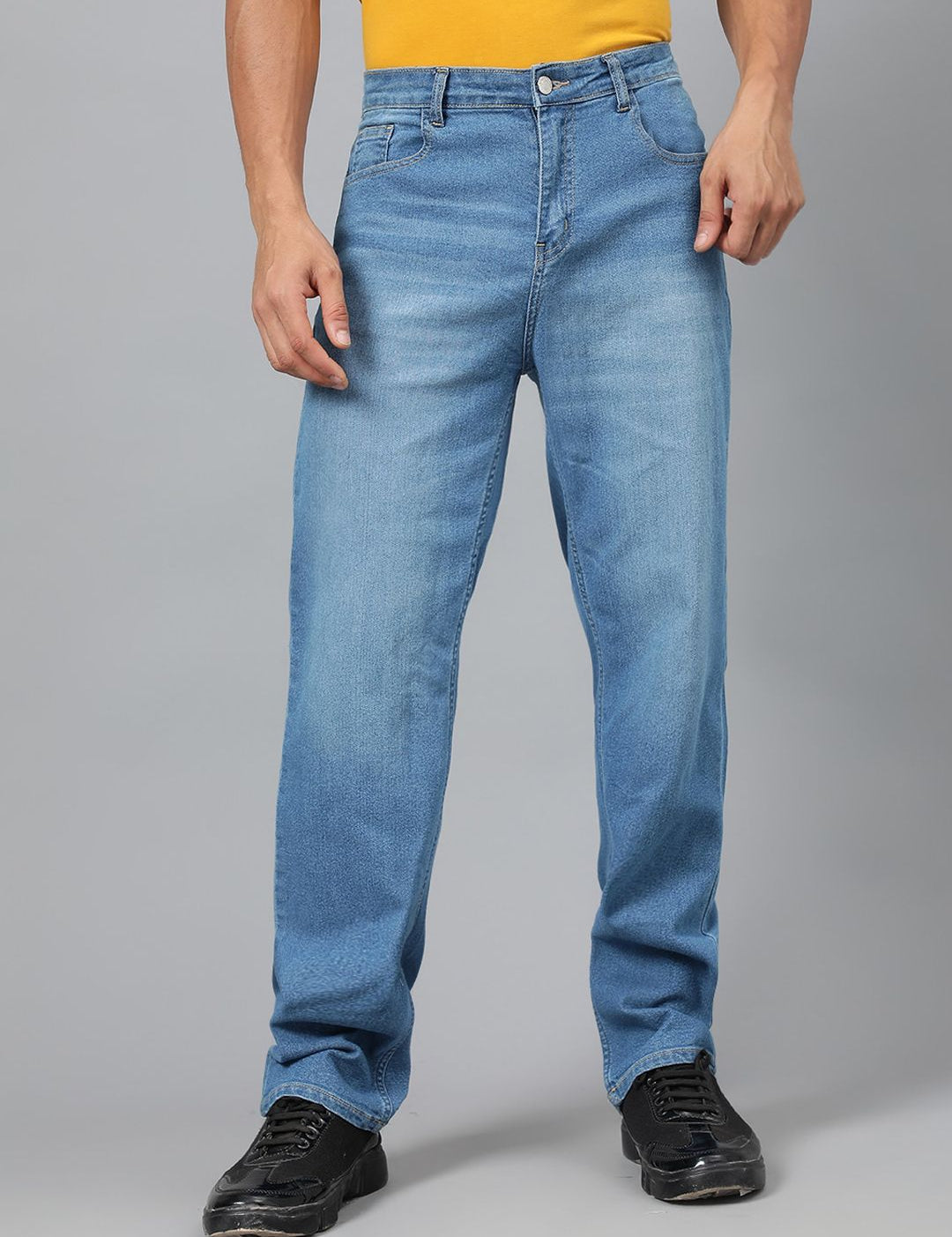 Kotty Men Blue Mid-Rise Light Fade Stretchable Jeans