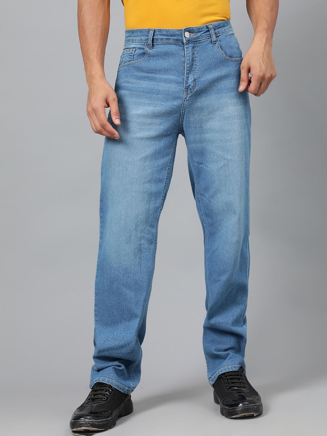 Kotty Men Blue Mid-Rise Light Fade Stretchable Jeans