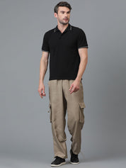 Kotty Men Relaxed Low-Rise Easy Wash Cargos Trousers