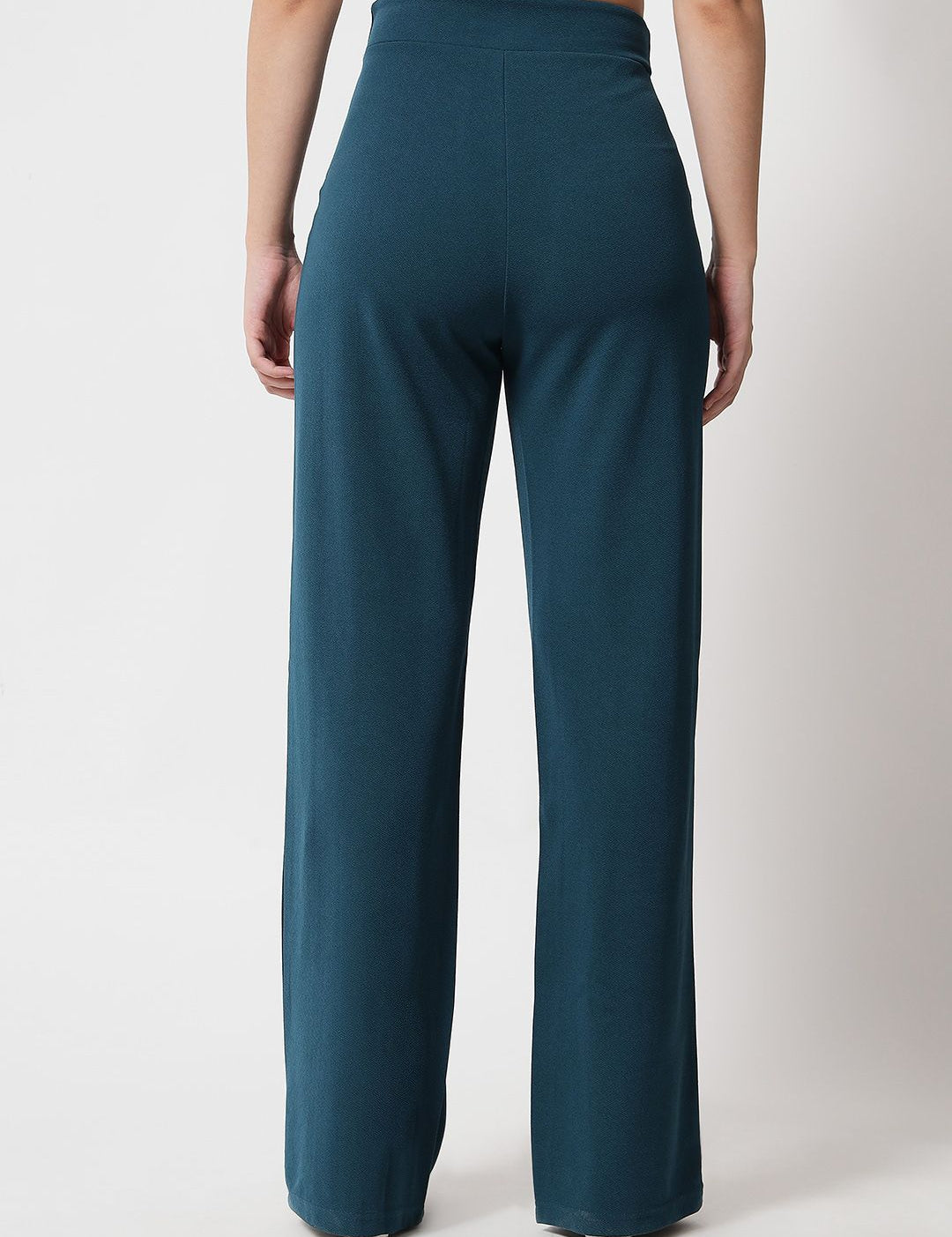 Kotty Women Pack Of 2 Relaxed Straight Leg High-Rise Easy Wash Parallel Trousers