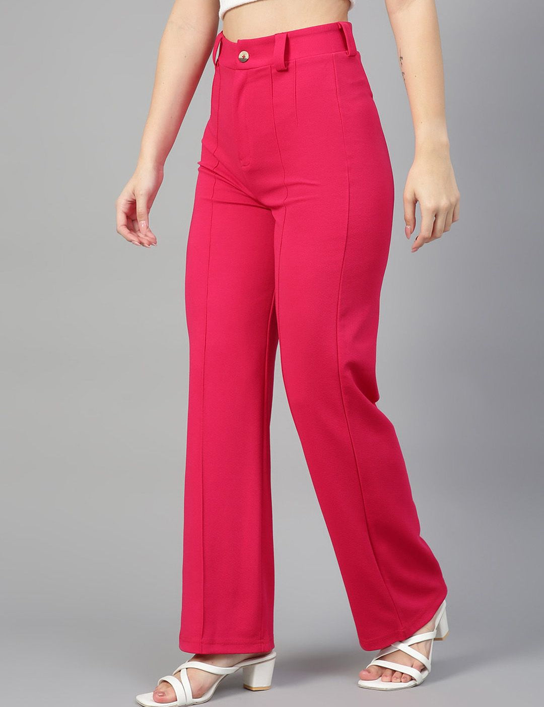 KOTTY BIZwear Women Pack Of 2 Straight Fit High-Rise Easy Wash Parallel Trousers