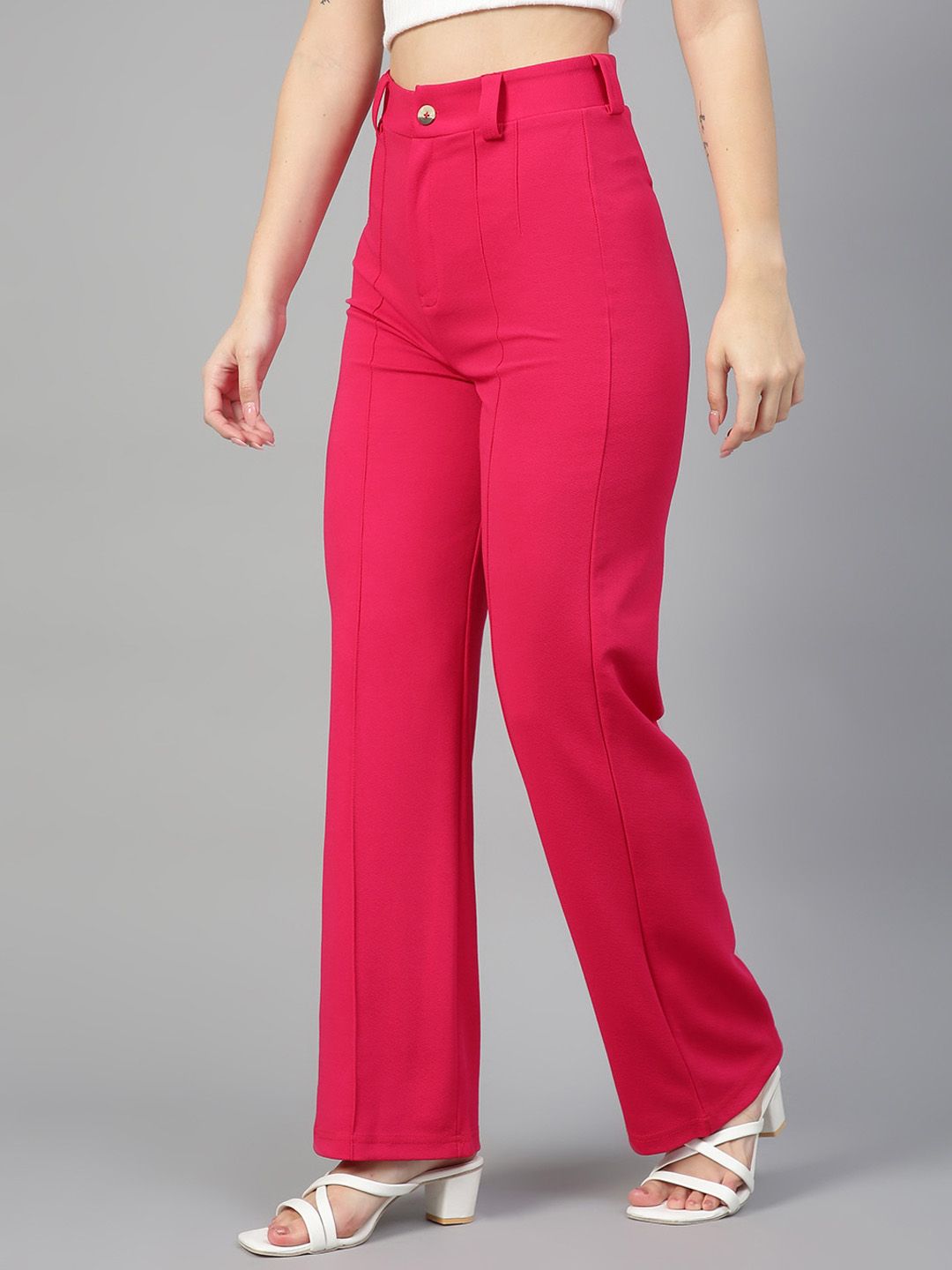 KOTTY BIZwear Women Pack Of 2 Straight Fit High-Rise Easy Wash Parallel Trousers