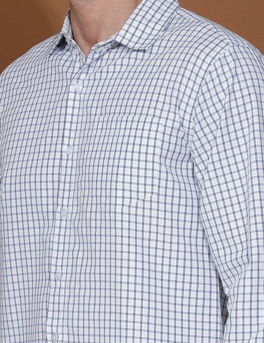 Kotty New Grid Tattersall Checks Spread Collar Casual Shirt