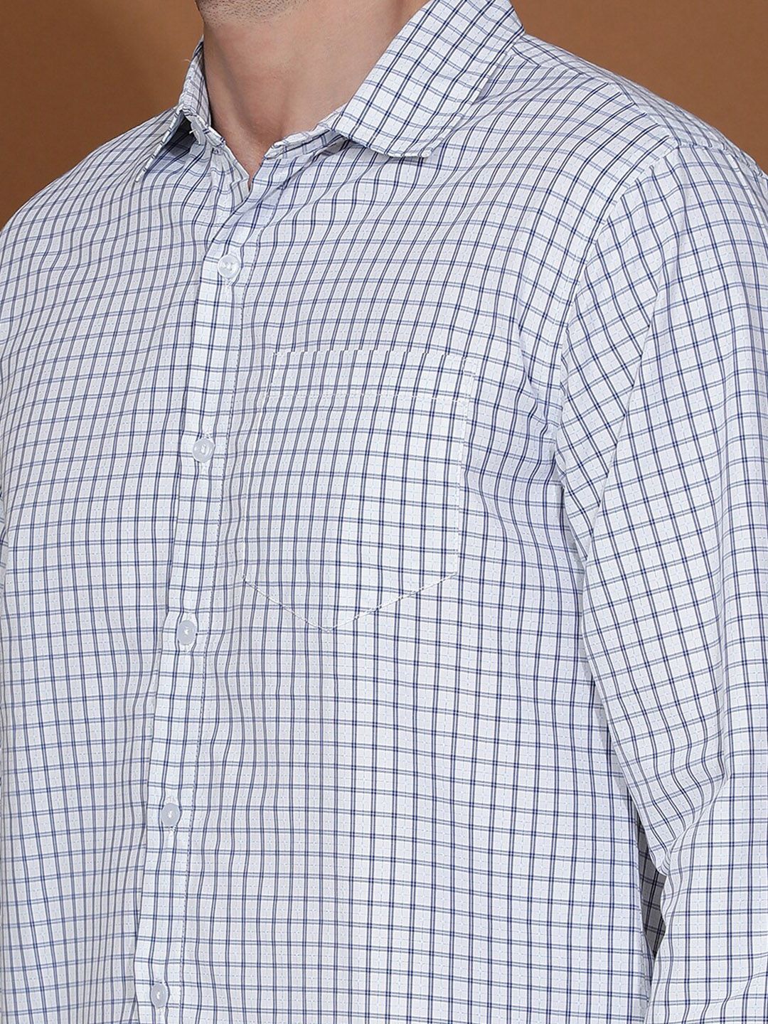 Kotty New Grid Tattersall Checks Spread Collar Casual Shirt