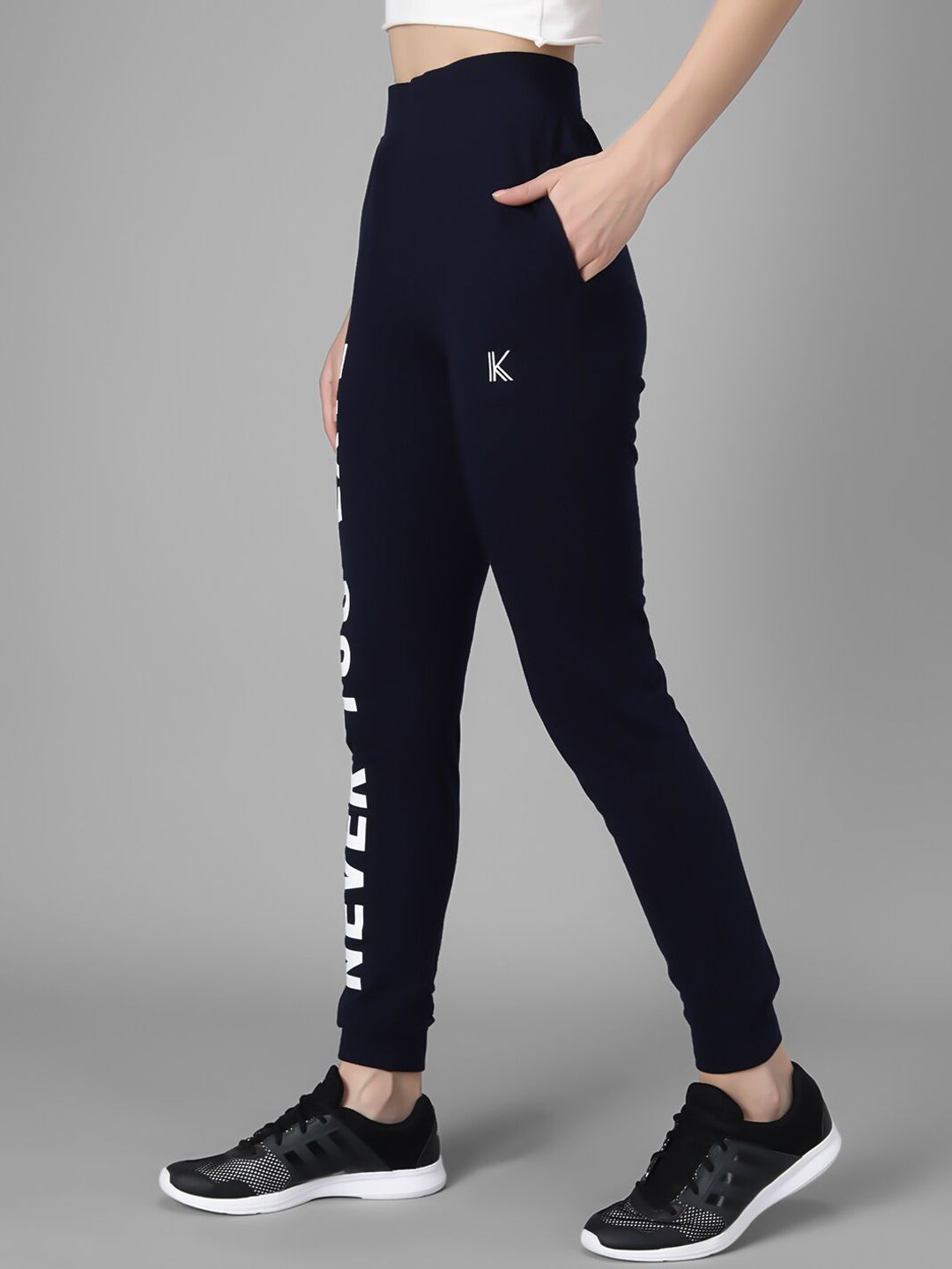 Kotty Women Navy Blue & White Printed Joggers