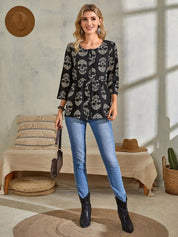 Kotty Print Crepe A-Line Top