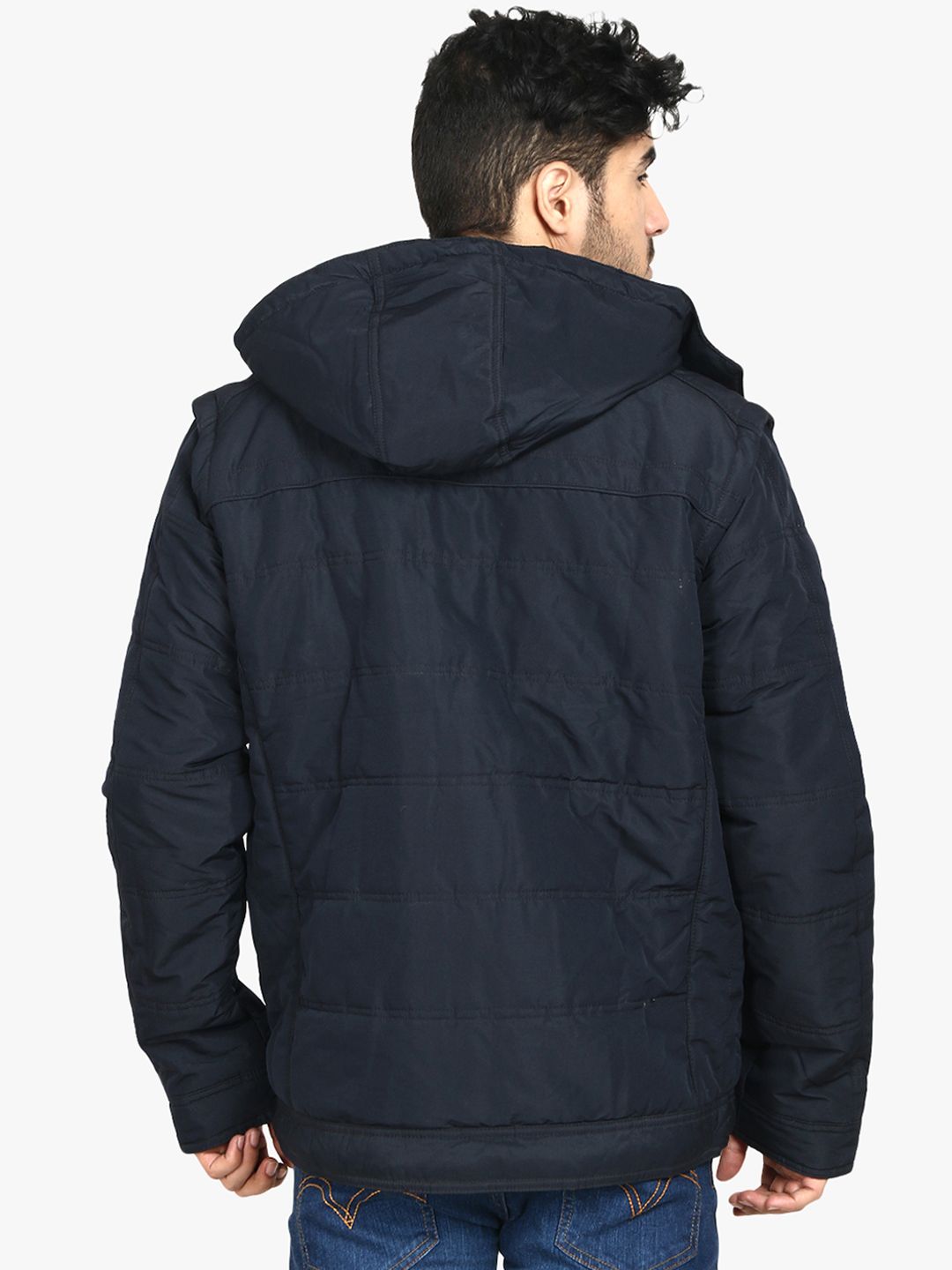 Kotty Men Navy Blue Solid Lightweight Puffer Jacket