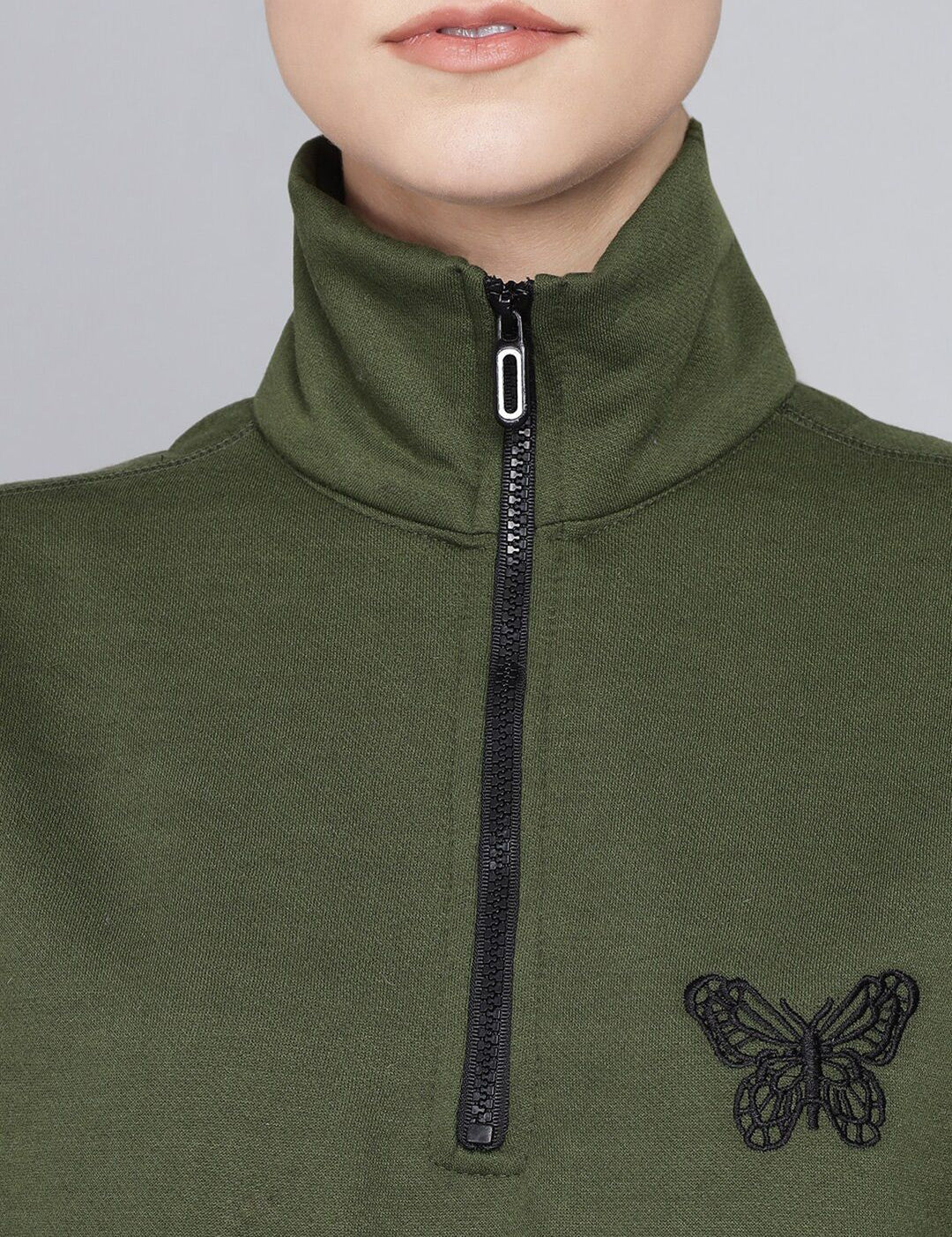 Kotty Women Olive Green Sweatshirt