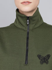 Kotty Women Olive Green Sweatshirt