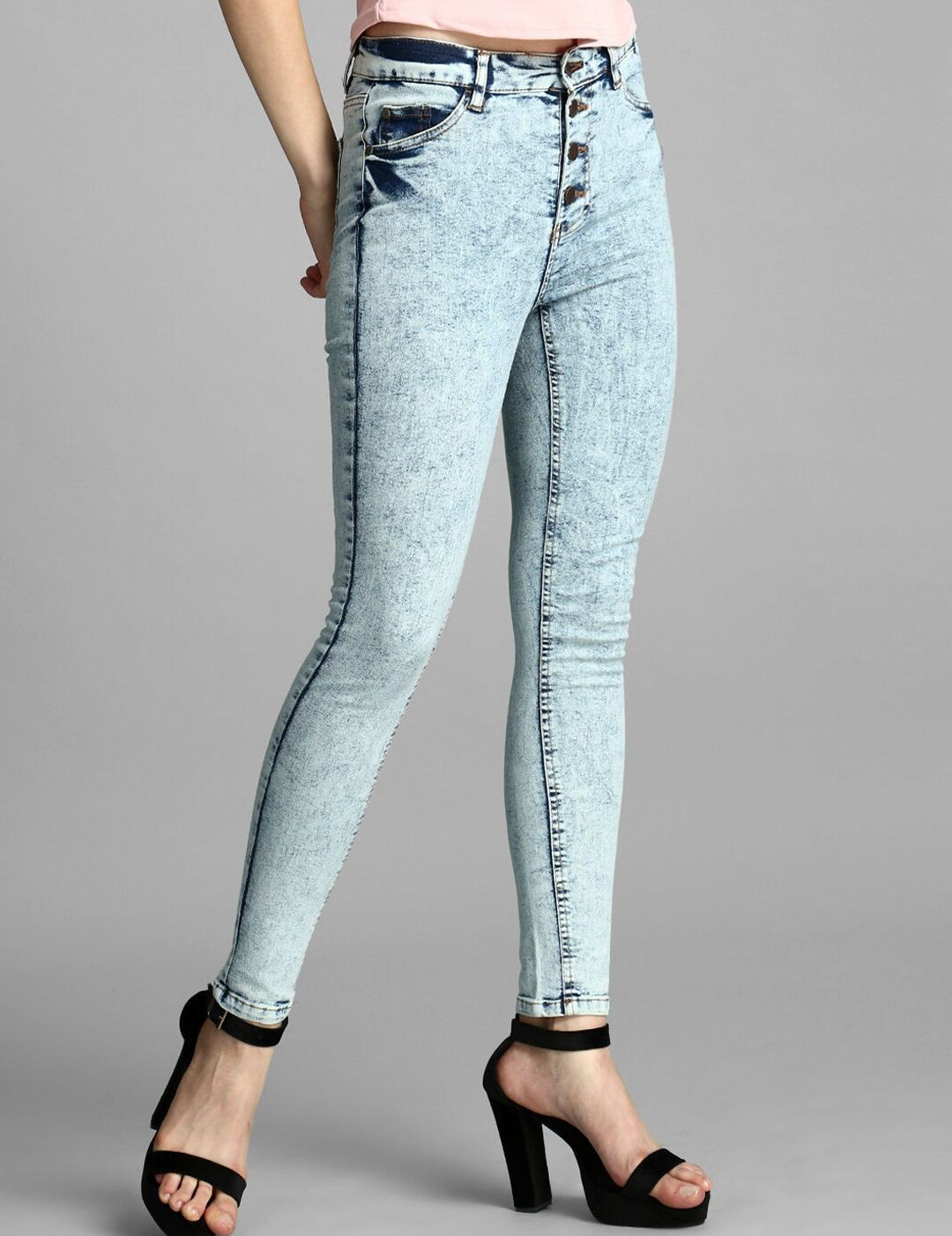 Kotty Women Blue Skinny Fit High-Rise Clean Look Jeans