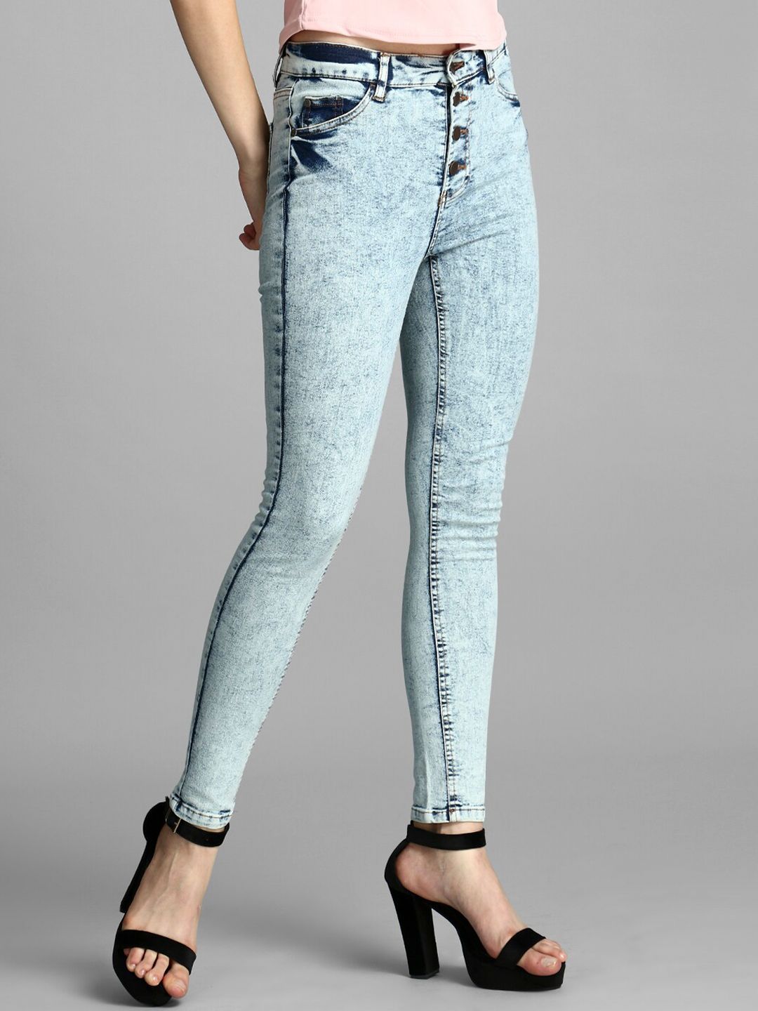 Kotty Women Blue Skinny Fit High-Rise Clean Look Jeans