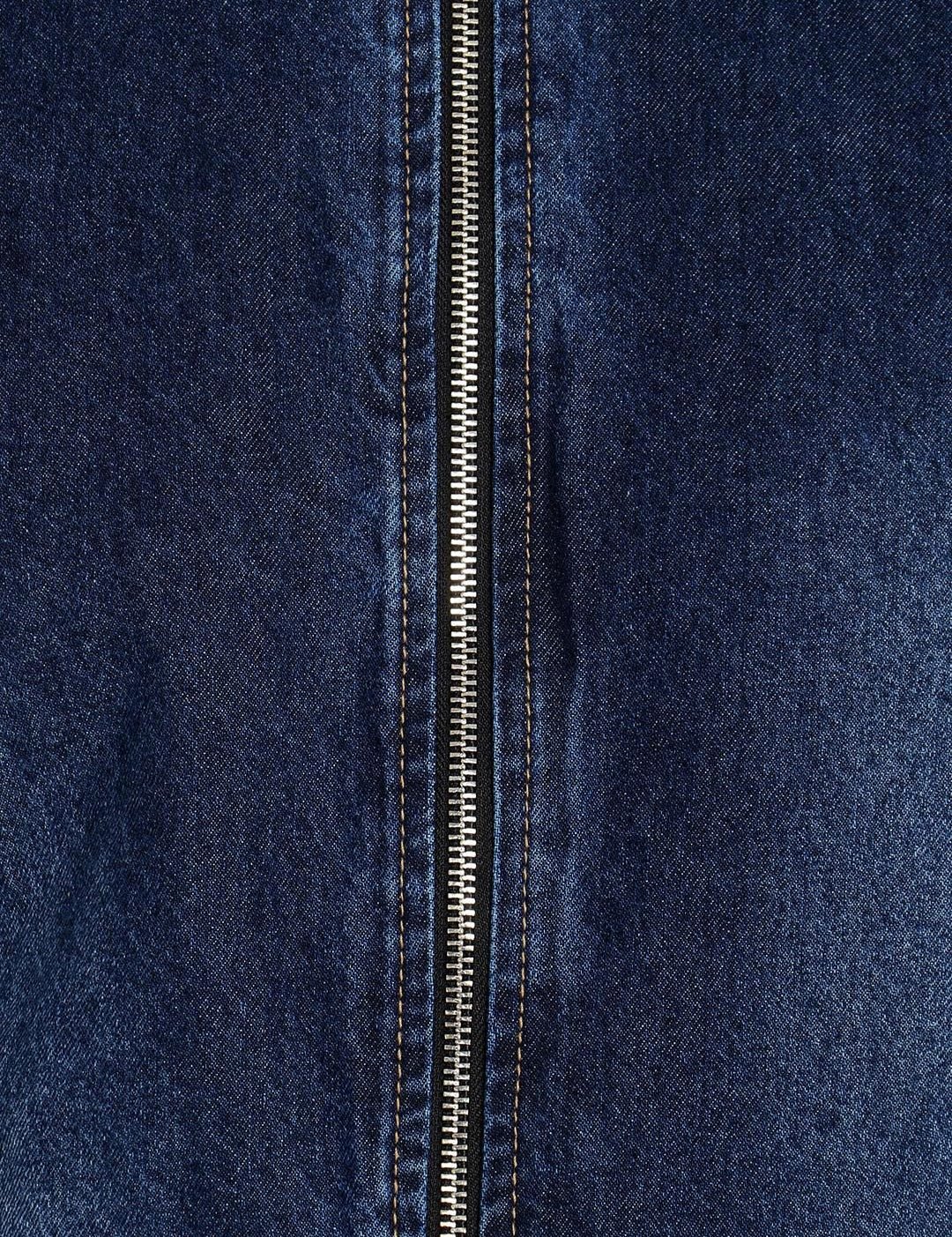 Kotty Men Blue Printed Denim Jacket