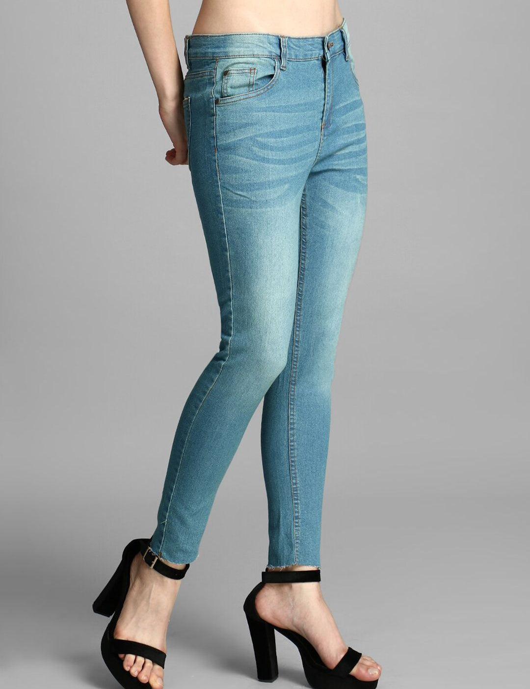 Kotty Women Blue Skinny Fit High-Rise Clean Look Jeans