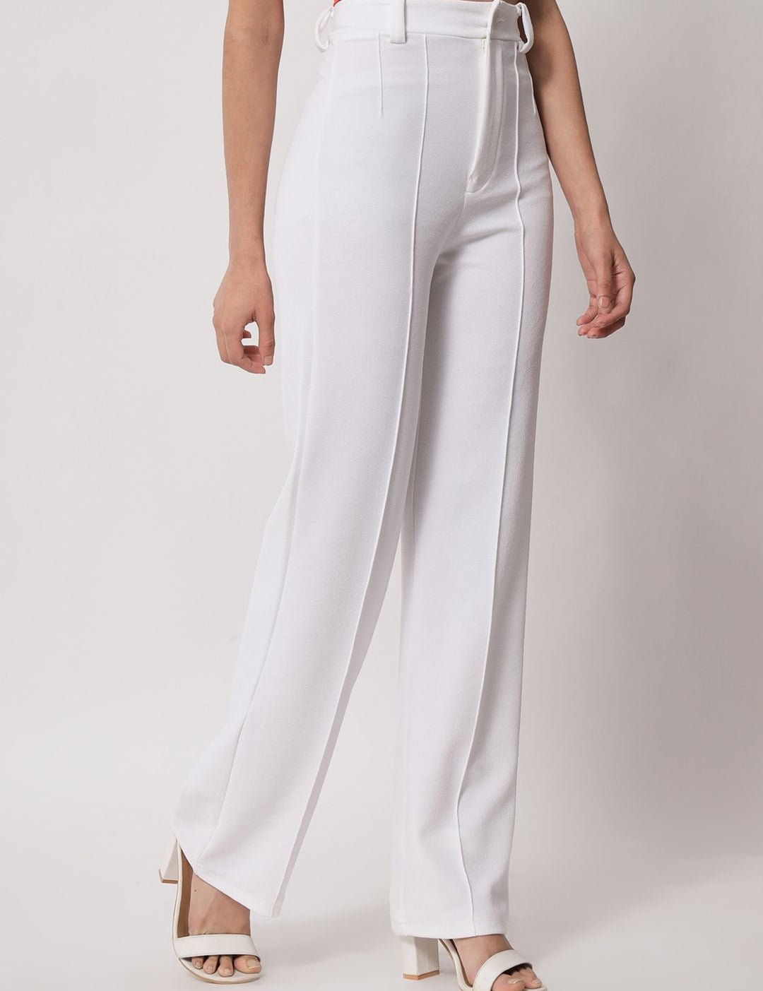 Kotty Women Pack Of 2 Relaxed Straight Leg Fit High-Rise Easy Wash Trousers