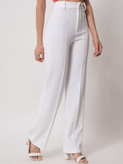 Kotty Women Pack Of 2 Relaxed Straight Leg Fit High-Rise Easy Wash Trousers