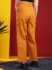 Kotty Women Regular Fit Mid-Rise Cargo Trouser