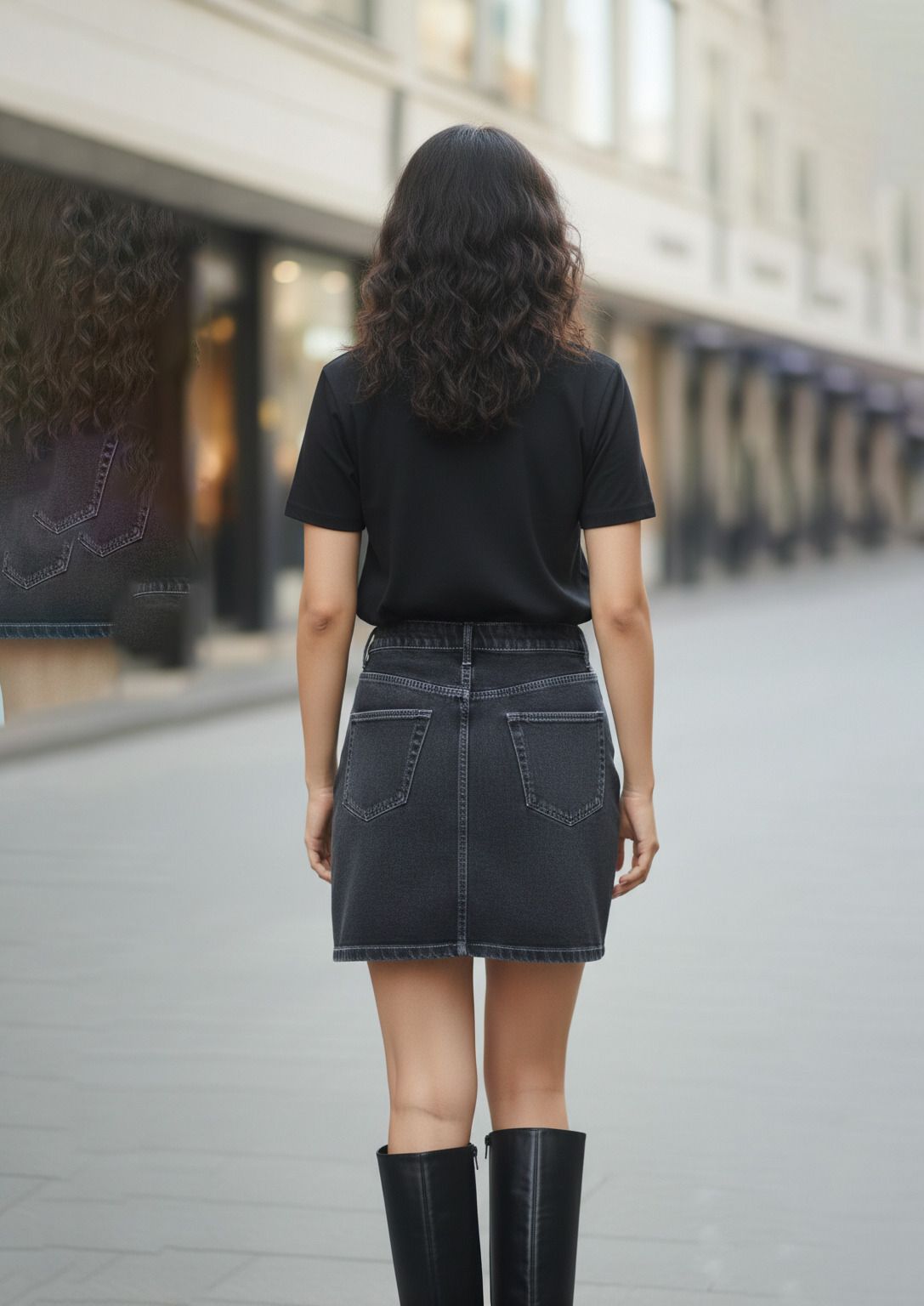 Kotty Women Black A-Line Mini Skirt