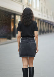 Kotty Women Black A-Line Mini Skirt