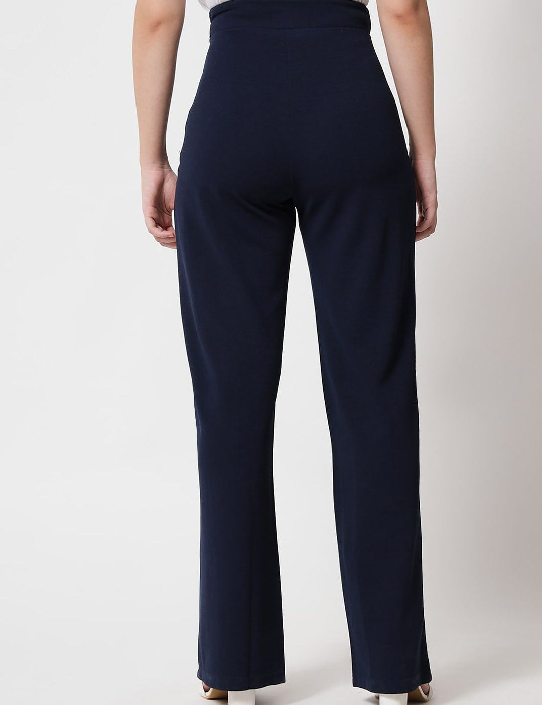 Kotty Womens Pack Of 2 Relaxed Straight Leg Straight Fit High-Rise Easy Wash Trousers