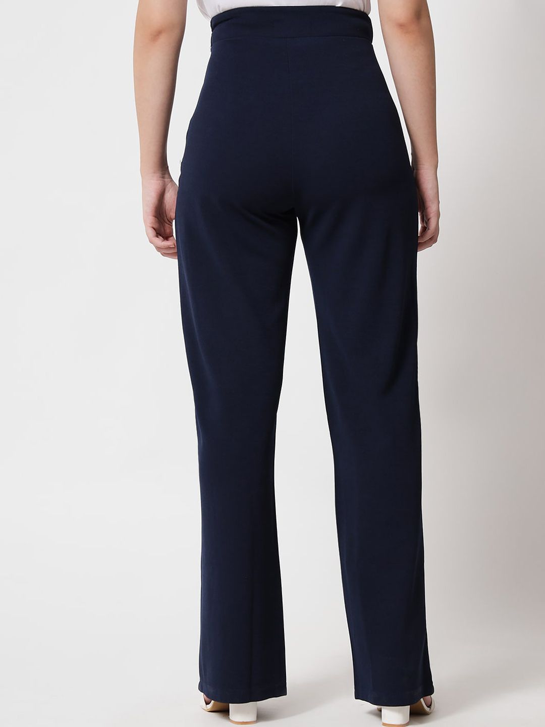 Kotty Womens Pack Of 2 Relaxed Straight Leg Straight Fit High-Rise Easy Wash Trousers