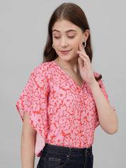 Kotty Batwing Sleeves Printed Top
