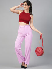 Kotty Women Pack Of 2 Relaxed Straight Leg Fit High-Rise Easy Wash Trousers