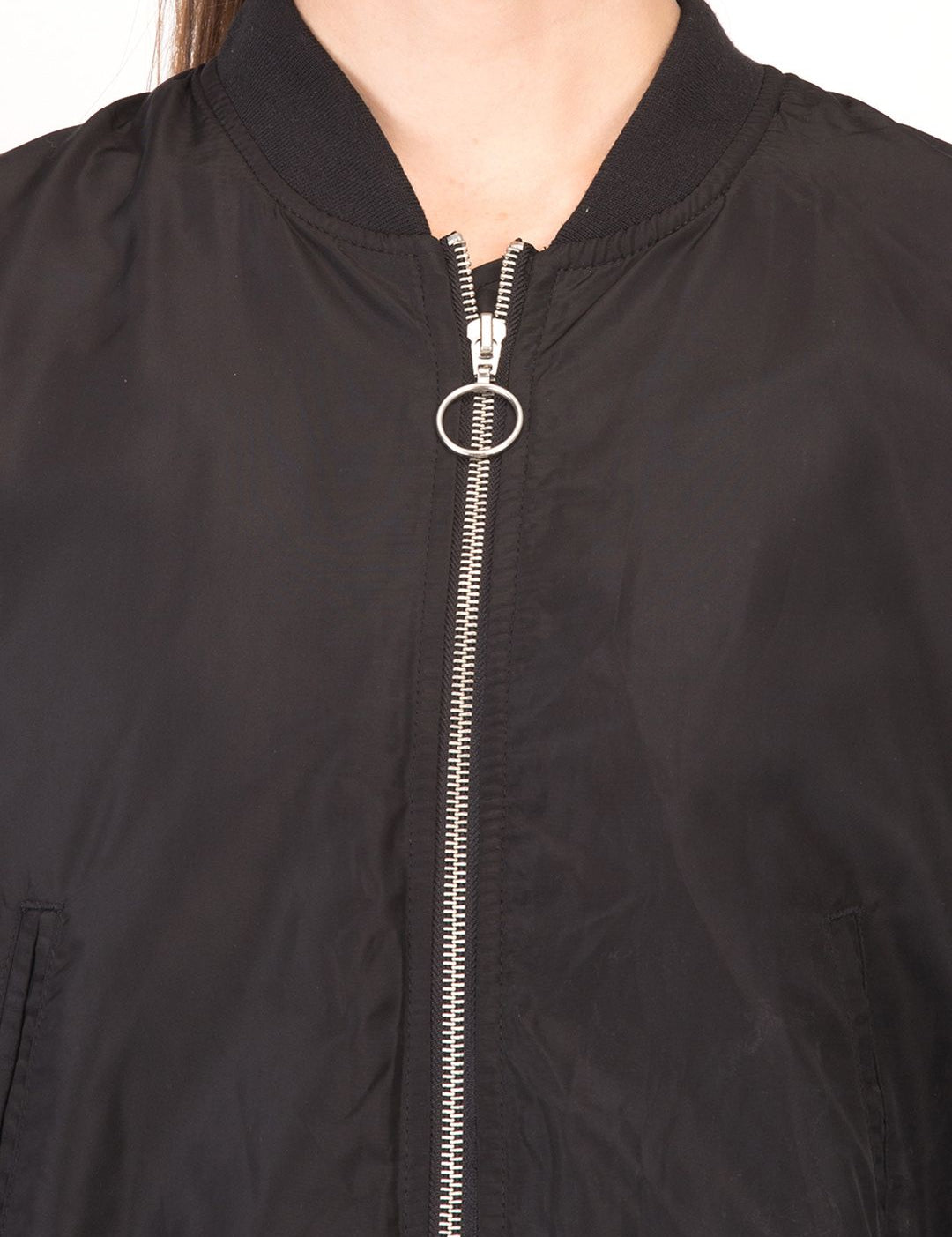 Kotty Women Black Solid Insulator Bomber Jacket