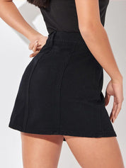 Kotty A-line Mini Denim Skirt
