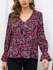 Kotty Floral Print Bell Sleeve Top