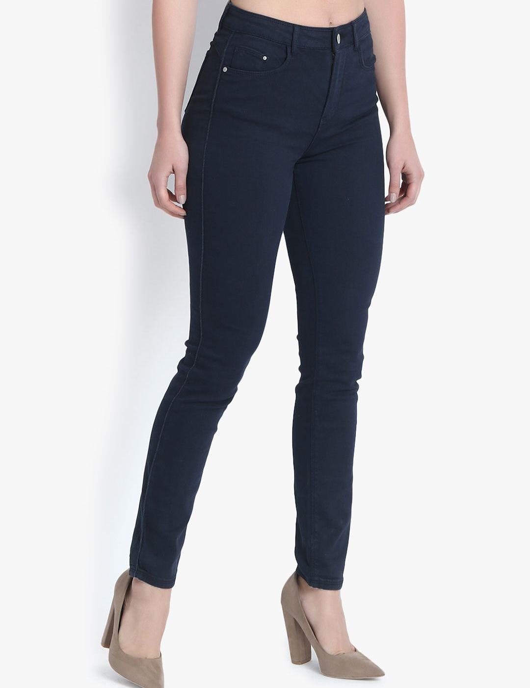 Kotty Women Navy Blue Skinny Fit High-Rise Clean Look Jeans