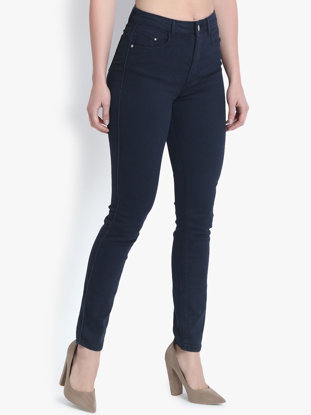 Kotty Women Navy Blue Skinny Fit High-Rise Clean Look Jeans