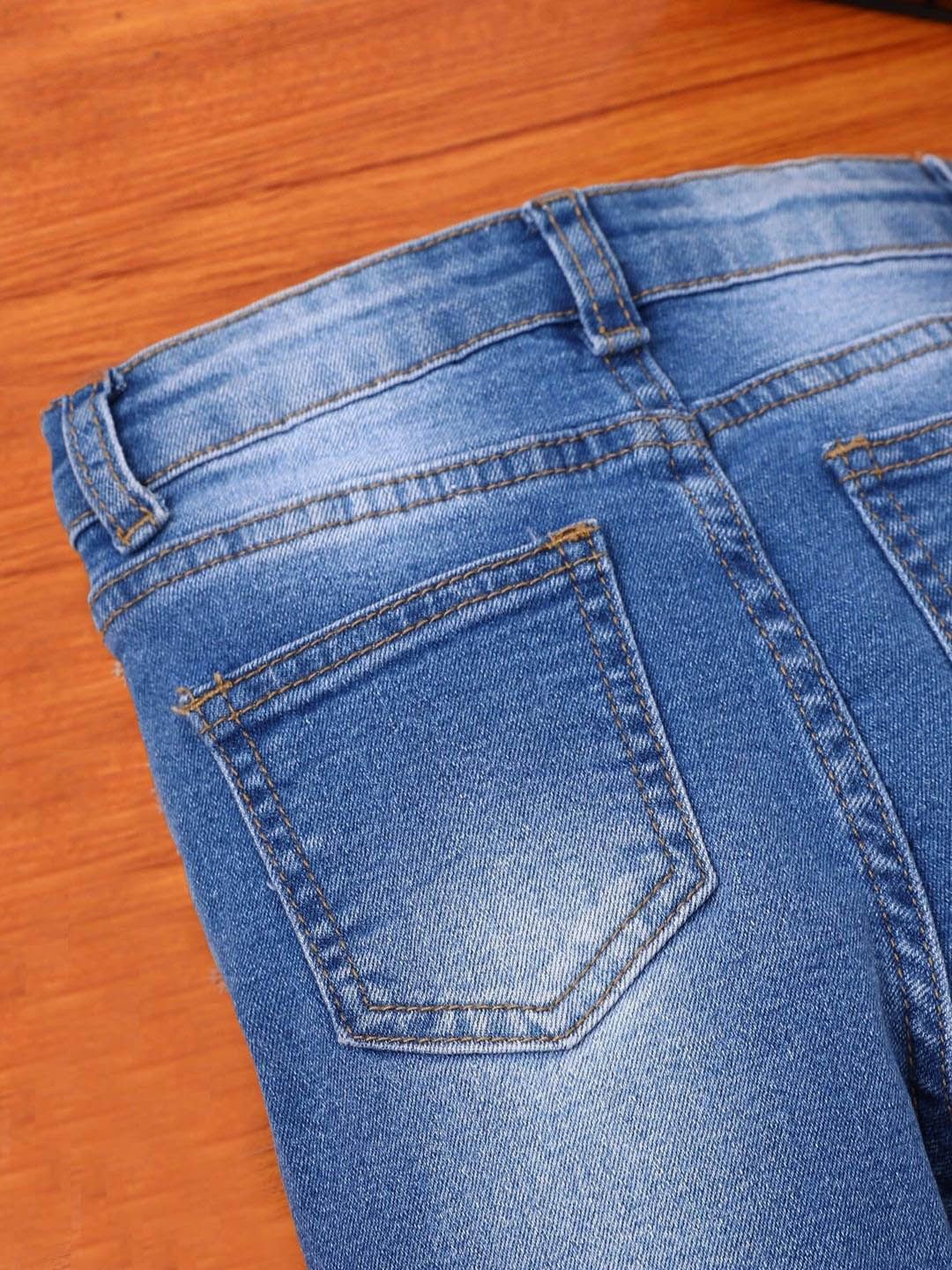 Kotty Girls Blue Jean Regular Fit Light Fade Stretchable Jeans