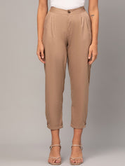 Kotty Women Relaxed High-Rise Easy Wash Pleated Trousers