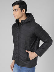 Kotty Men Black Solid Padded Jacket