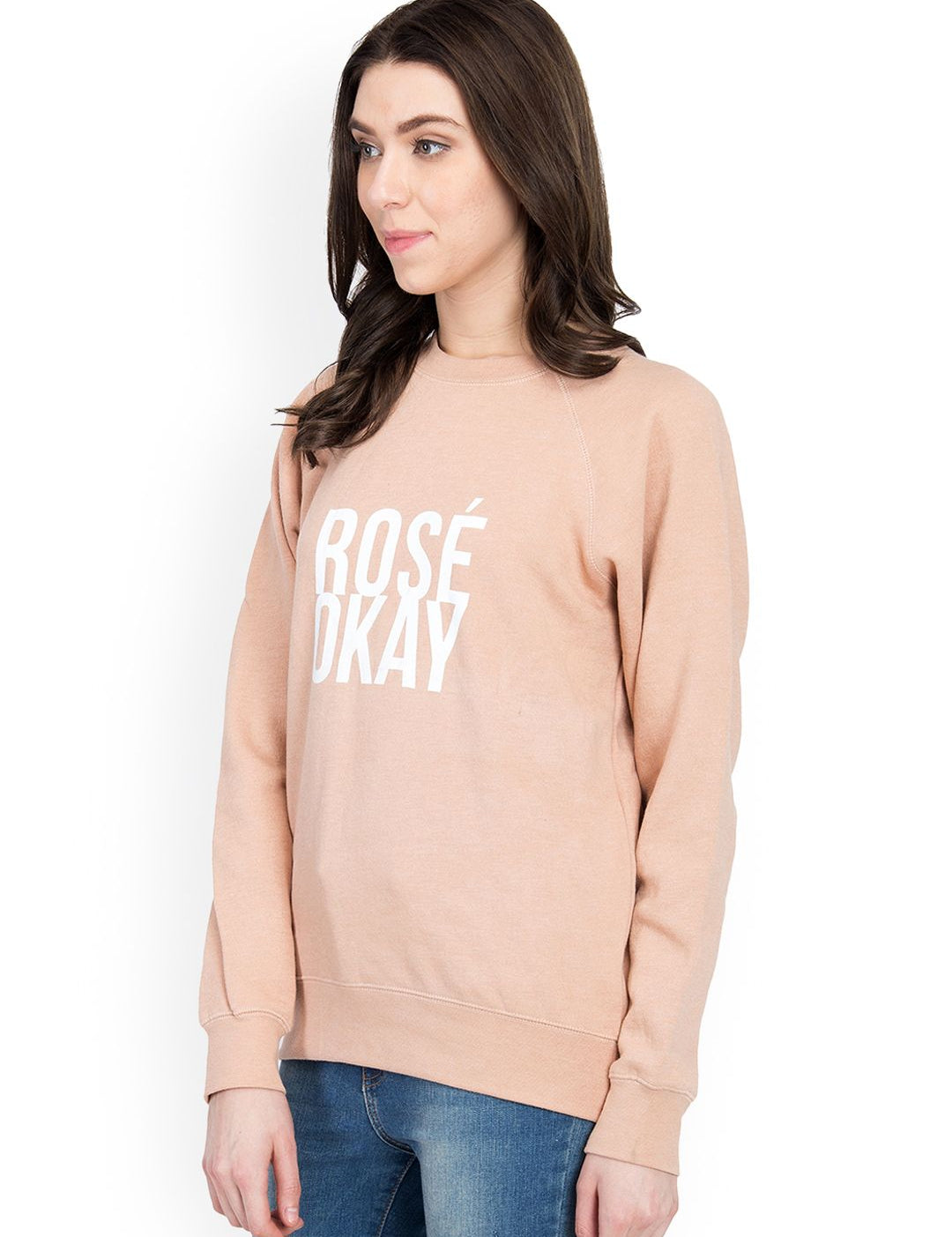 Kotty Women Peach-Coloured Printed Sweatshirt