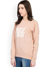 Kotty Women Peach-Coloured Printed Sweatshirt